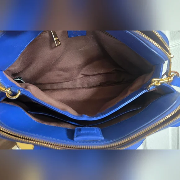 GUC Ralph Lauren Saffiano Leather Work Tote Royal Blue - Picture 5 of 10